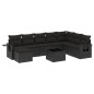 vidaXL Set de sofás de jardín 8 piezas y cojines ratán sintético negro vidaXL Set de sofás de jardín 8 piezas y cojines ratán sintético negro