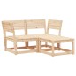 vidaXL Juego de sofás de jardín 3 piezas madera maciza de pino vidaXL Juego de sofás de jardín 3 piezas madera maciza de pino