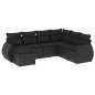 vidaXL Set de comedor de jardín 7 pzas y cojines ratán sintético negro vidaXL Set de comedor de jardín 7 pzas y cojines ratán sintético negro