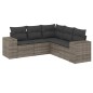 vidaXL Juego de sofás jardín con cojines 5 pzas ratán sintético gris vidaXL Juego de sofás jardín con cojines 5 pzas ratán sintético gris