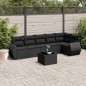 vidaXL Set de comedor de jardín 7 pzas y cojines ratán sintético negro vidaXL Set de comedor de jardín 7 pzas y cojines ratán sintético negro