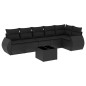 vidaXL Set de comedor de jardín 7 pzas y cojines ratán sintético negro vidaXL Set de comedor de jardín 7 pzas y cojines ratán sintético negro