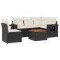 vidaXL Set de sofás de jardín 6 piezas y cojines ratán sintético negro vidaXL Set de sofás de jardín 6 piezas y cojines ratán sintético negro