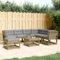 vidaXL Juego de muebles jardín 7 pzas y cojines madera pino impregnada vidaXL Juego de muebles jardín 7 pzas y cojines madera pino impregnada