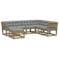 vidaXL Juego de muebles jardín 7 pzas y cojines madera pino impregnada vidaXL Juego de muebles jardín 7 pzas y cojines madera pino impregnada