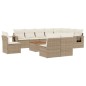 vidaXL Set de sofás de jardín 11pzas con cojines ratán sintético beige vidaXL Set de sofás de jardín 11pzas con cojines ratán sintético beige