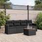 vidaXL Set de muebles de jardín 5 pzas y cojines ratán sintético negro vidaXL Set de muebles de jardín 5 pzas y cojines ratán sintético negro