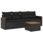 vidaXL Set de muebles de jardín 5 pzas y cojines ratán sintético negro vidaXL Set de muebles de jardín 5 pzas y cojines ratán sintético negro