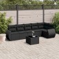 vidaXL Set de comedor de jardín 7 pzas y cojines ratán sintético negro vidaXL Set de comedor de jardín 7 pzas y cojines ratán sintético negro