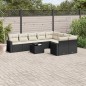 vidaXL Set de sofás de jardín 10 pzas cojines ratán sintético negro vidaXL Set de sofás de jardín 10 pzas cojines ratán sintético negro