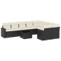 vidaXL Set de sofás de jardín 10 pzas cojines ratán sintético negro vidaXL Set de sofás de jardín 10 pzas cojines ratán sintético negro