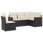 vidaXL Set de muebles de jardín 5 pzas y cojines ratán sintético negro vidaXL Set de muebles de jardín 5 pzas y cojines ratán sintético negro