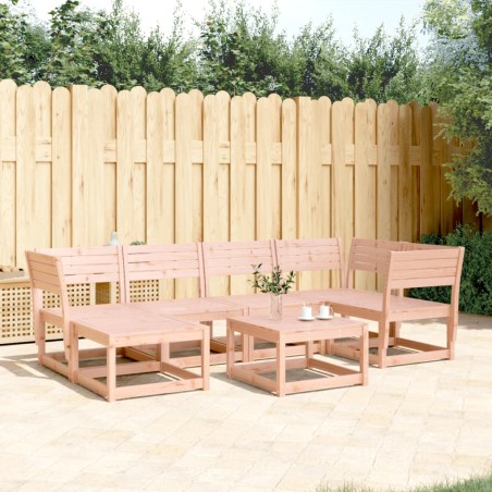 vidaXL Juego de sofás de jardín 6 pzas madera maciza abeto Douglas