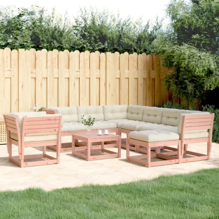 vidaXL Juego de muebles jardín 8 pzas y cojines madera abeto Douglas