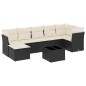 vidaXL Set de sofás de jardín 8 piezas y cojines ratán sintético negro vidaXL Set de sofás de jardín 8 piezas y cojines ratán sintético negro