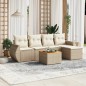 vidaXL Juego de sofás jardín con cojines 6 pzas ratán sintético beige vidaXL Juego de sofás jardín con cojines 6 pzas ratán sintético beige