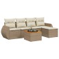 vidaXL Juego de sofás jardín con cojines 6 pzas ratán sintético beige vidaXL Juego de sofás jardín con cojines 6 pzas ratán sintético beige