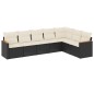 vidaXL Set de comedor de jardín 7 pzas y cojines ratán sintético negro vidaXL Set de comedor de jardín 7 pzas y cojines ratán sintético negro