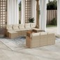 vidaXL Set de sofás de jardín 11pzas con cojines ratán sintético beige vidaXL Set de sofás de jardín 11pzas con cojines ratán sintético beige