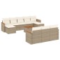 vidaXL Set de sofás de jardín 11pzas con cojines ratán sintético beige vidaXL Set de sofás de jardín 11pzas con cojines ratán sintético beige
