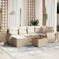 vidaXL Set sofás de jardín 7 piezas y cojines ratán sintético beige vidaXL Set sofás de jardín 7 piezas y cojines ratán sintético beige