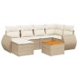 vidaXL Set sofás de jardín 7 piezas y cojines ratán sintético beige vidaXL Set sofás de jardín 7 piezas y cojines ratán sintético beige