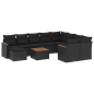 vidaXL Set de sofás de jardín 11 pzas y cojines ratán sintético negro vidaXL Set de sofás de jardín 11 pzas y cojines ratán sintético negro