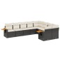 vidaXL Set de sofás de jardín 8 piezas y cojines ratán sintético negro vidaXL Set de sofás de jardín 8 piezas y cojines ratán sintético negro