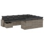 vidaXL Set de sofás de jardín 11 pzas y cojines ratán sintético gris vidaXL Set de sofás de jardín 11 pzas y cojines ratán sintético gris