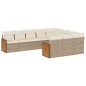 vidaXL Juego de sofás jardín con cojines beige 10 pzas ratán sintético vidaXL Juego de sofás jardín con cojines beige 10 pzas ratán sintético