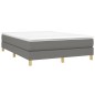 vidaXL Cama box spring con colchón tela gris oscuro 140x190 cm vidaXL Cama box spring con colchón tela gris oscuro 140x190 cm
