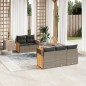 vidaXL Set de muebles de jardín 6 pzas y cojines ratán sintético gris vidaXL Set de muebles de jardín 6 pzas y cojines ratán sintético gris