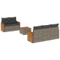 vidaXL Set de muebles de jardín 6 pzas y cojines ratán sintético gris vidaXL Set de muebles de jardín 6 pzas y cojines ratán sintético gris