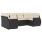 vidaXL Set de sofás de jardín 6 piezas y cojines ratán sintético negro vidaXL Set de sofás de jardín 6 piezas y cojines ratán sintético negro