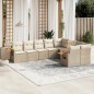vidaXL Set de sofás de jardín 9 pzas con cojines ratán sintético beige vidaXL Set de sofás de jardín 9 pzas con cojines ratán sintético beige