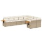 vidaXL Set de sofás de jardín 9 pzas con cojines ratán sintético beige vidaXL Set de sofás de jardín 9 pzas con cojines ratán sintético beige