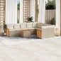 vidaXL Juego de sofás jardín con cojines beige 10 pzas ratán sintético vidaXL Juego de sofás jardín con cojines beige 10 pzas ratán sintético