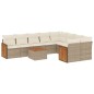 vidaXL Juego de sofás jardín con cojines beige 10 pzas ratán sintético vidaXL Juego de sofás jardín con cojines beige 10 pzas ratán sintético