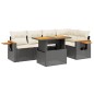 vidaXL Set de sofás de jardín 6 piezas y cojines ratán sintético negro vidaXL Set de sofás de jardín 6 piezas y cojines ratán sintético negro