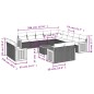 vidaXL Set sofás de jardín 14 pzas con cojines ratán sintético negro vidaXL Set sofás de jardín 14 pzas con cojines ratán sintético negro
