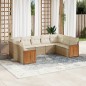 vidaXL Set de muebles de jardín 9 pzas y cojines ratán sintético gris vidaXL Set de muebles de jardín 9 pzas y cojines ratán sintético gris