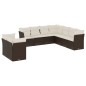 vidaXL Set de sofás de jardín 9 pzas y cojines ratán sintético marrón vidaXL Set de sofás de jardín 9 pzas y cojines ratán sintético marrón