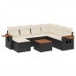 vidaXL Set de sofás de jardín 8 piezas y cojines ratán sintético negro vidaXL Set de sofás de jardín 8 piezas y cojines ratán sintético negro