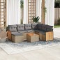 vidaXL Juego de sofás de jardín con cojines beige 8 pzas ratán PE