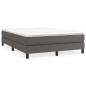 vidaXL Cama box spring con colchón cuero sintético gris 140x200 cm