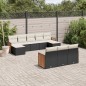vidaXL Set de sofás de jardín 10 pzas cojines ratán sintético negro vidaXL Set de sofás de jardín 10 pzas cojines ratán sintético negro