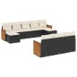 vidaXL Set de sofás de jardín 10 pzas cojines ratán sintético negro vidaXL Set de sofás de jardín 10 pzas cojines ratán sintético negro