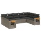 vidaXL Set de muebles de jardín 9 pzas y cojines ratán sintético gris vidaXL Set de muebles de jardín 9 pzas y cojines ratán sintético gris