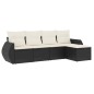 vidaXL Set de muebles de jardín 5 pzas y cojines ratán sintético negro vidaXL Set de muebles de jardín 5 pzas y cojines ratán sintético negro