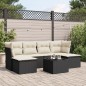 vidaXL Set de comedor de jardín 7 pzas y cojines ratán sintético negro vidaXL Set de comedor de jardín 7 pzas y cojines ratán sintético negro